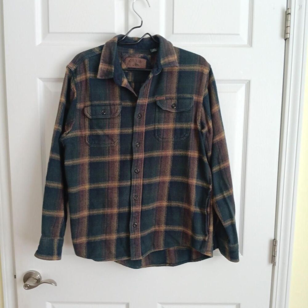 Orvis classic collection heavyweight plaid flannel button-up shirt Medium